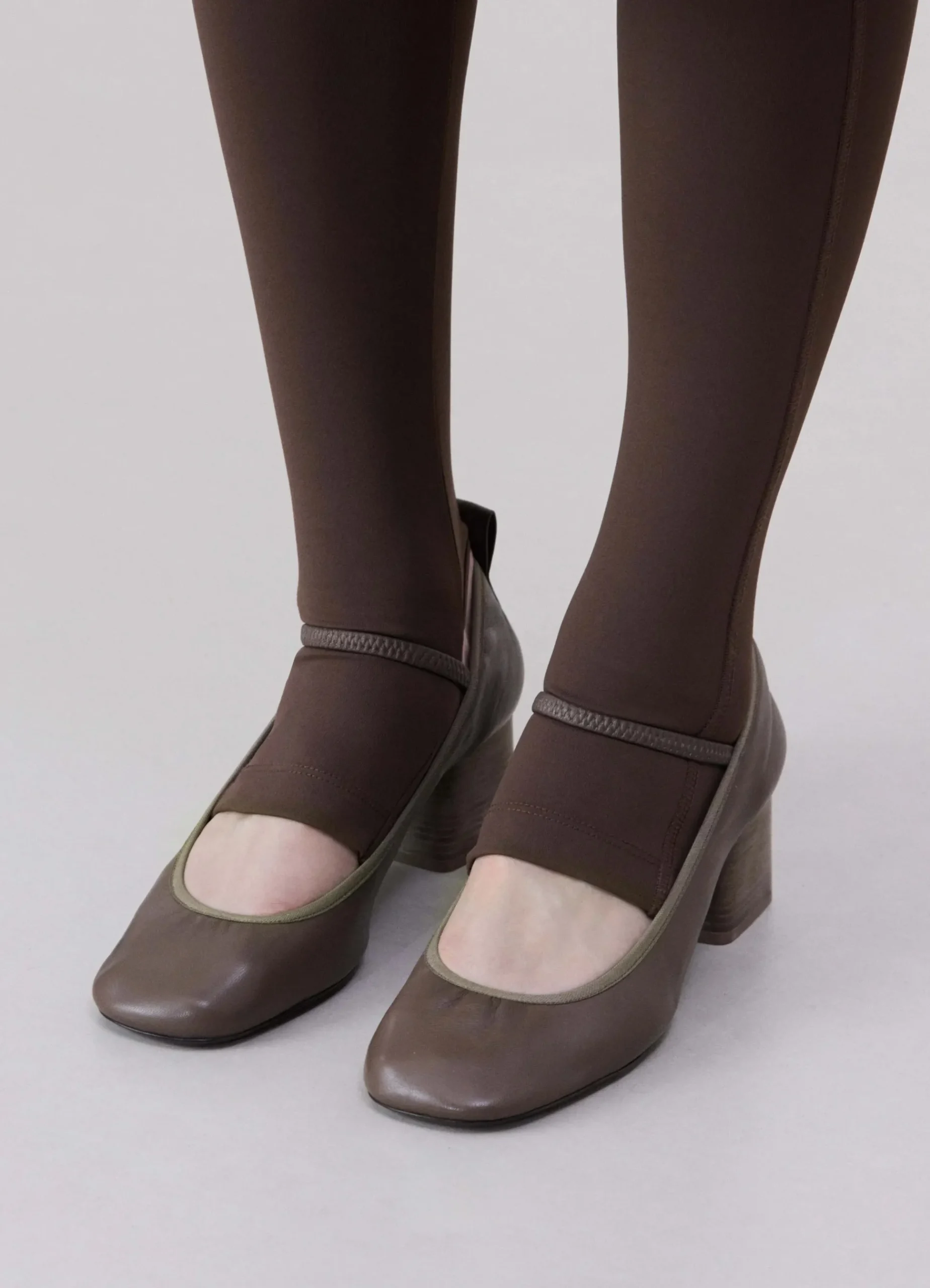 Best Sale BALLERINES À TALON CARRÉ DE 55MM Femme Chaussures