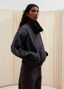 Hot BLOUSON DOUBLÉ À COL CÔTELÉ Femme Vestes & Outerwear