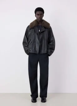 Cheap BLOUSON EN CUIR MATELASSÉ Homme Vestes & Outerwear