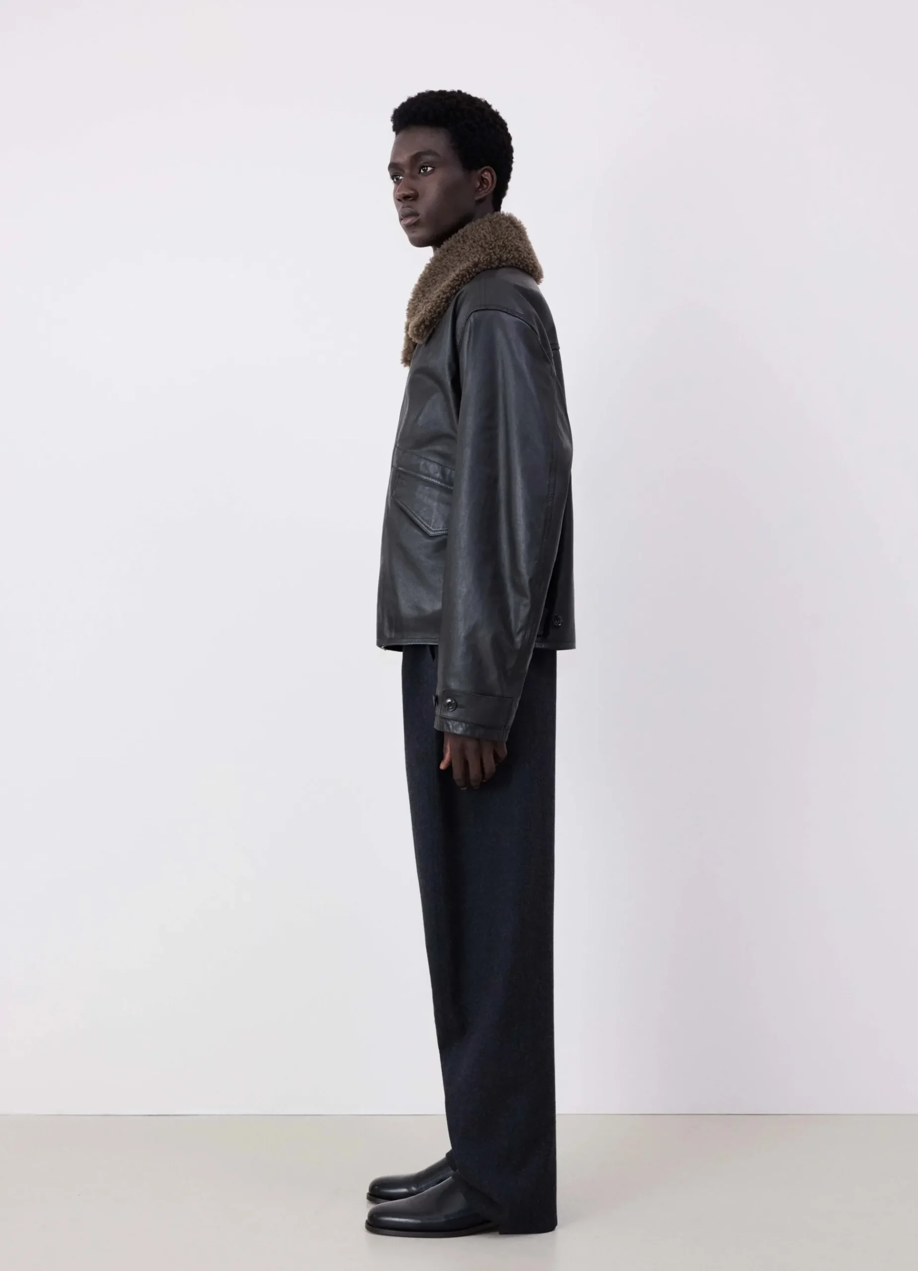Cheap BLOUSON EN CUIR MATELASSÉ Homme Vestes & Outerwear