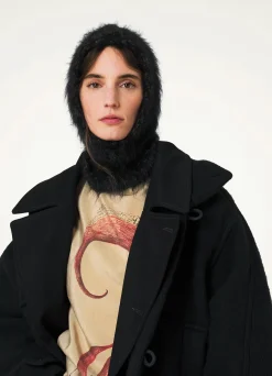 Cheap CAGOULE EN LAINE BROSSÉE Femme Accessoires Textiles|Accessoires Textiles