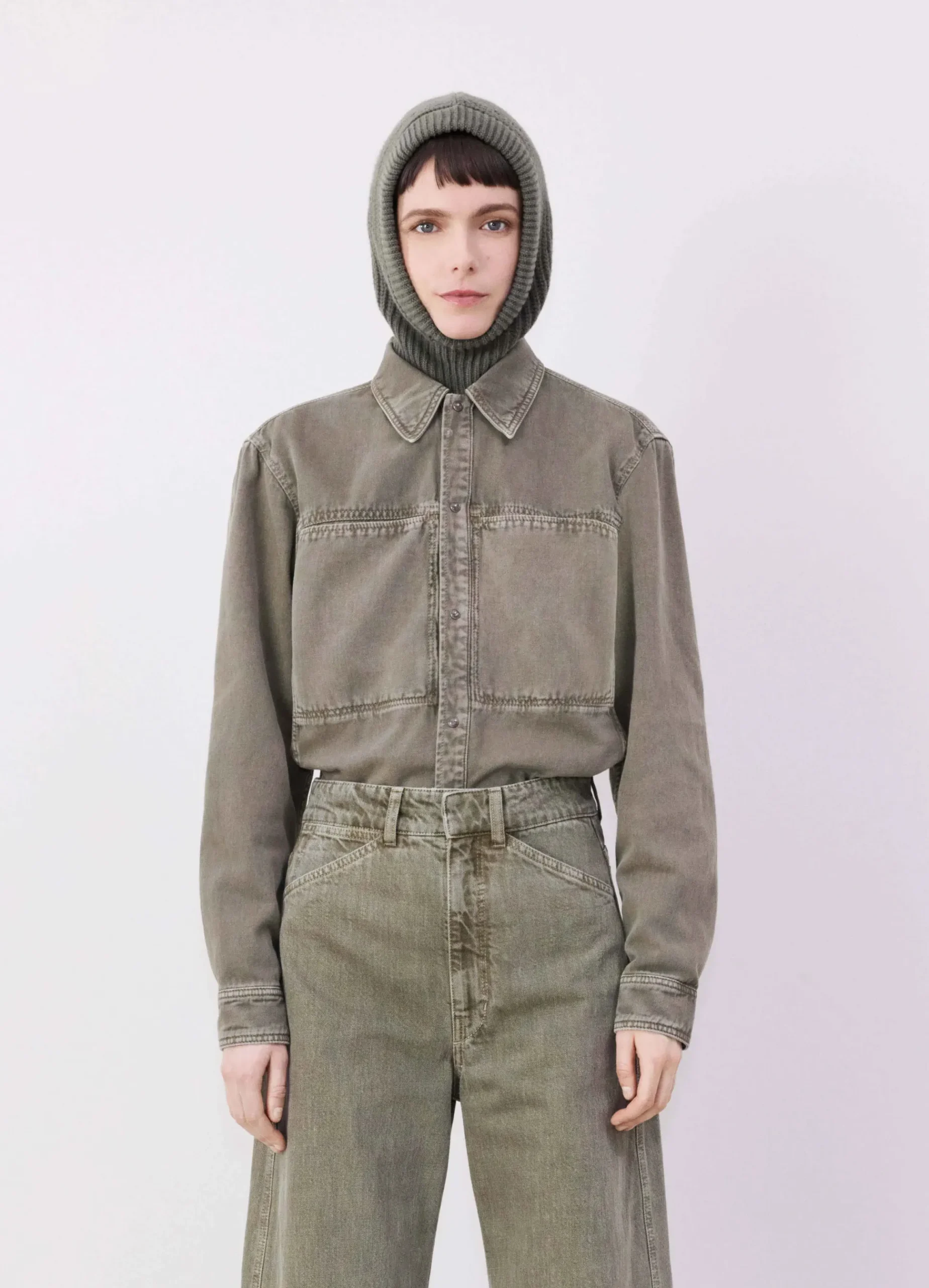 New CAGOULE EN LAINE D'AGNEAU Femme Accessoires Textiles|Accessoires Textiles