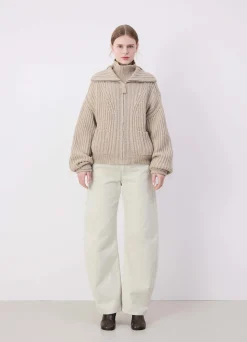 Cheap CARDIGAN ZIPPÉ À COL CAMIONNEUR Femme Maille
