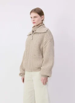 Cheap CARDIGAN ZIPPÉ À COL CAMIONNEUR Femme Maille