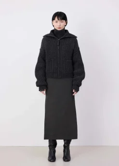 Best CARDIGAN ZIPPÉ À COL CAMIONNEUR Femme Maille