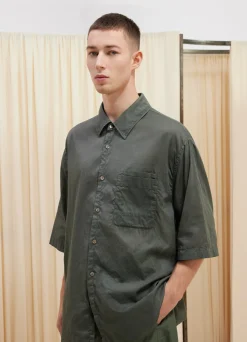Cheap CHEMISE À MANCHES COURTES ET À POCHE DOUBLE Homme Chemises