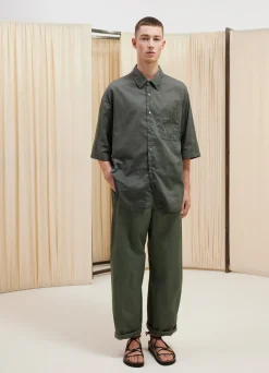 Cheap CHEMISE À MANCHES COURTES ET À POCHE DOUBLE Homme Chemises