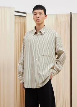 Cheap CHEMISE À MANCHES LONGUES ET À POCHE DOUBLE Homme Chemises