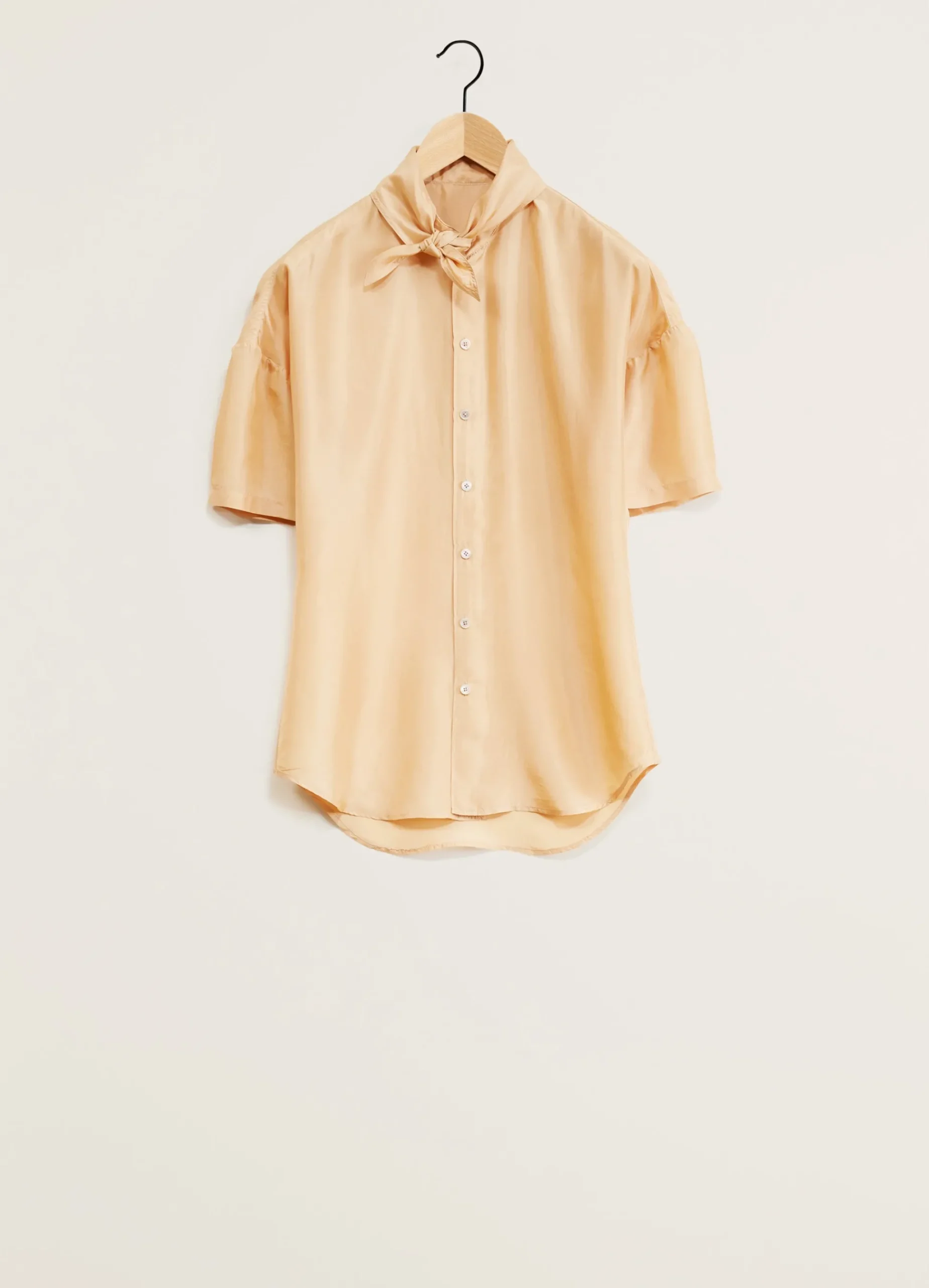 Clearance CHEMISE AJUSTÉE À MANCHES COURTES AVEC ÉCHARPE Femme Chemises