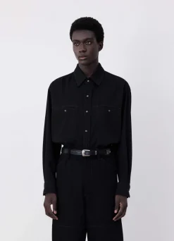 New CHEMISE EN DENIM À BOUTONS PRESSION Homme Denim|Chemises