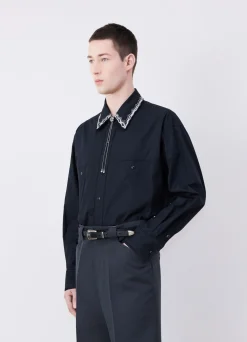 Clearance EMBROIDERED COLLAR SHIRT Homme Chemises