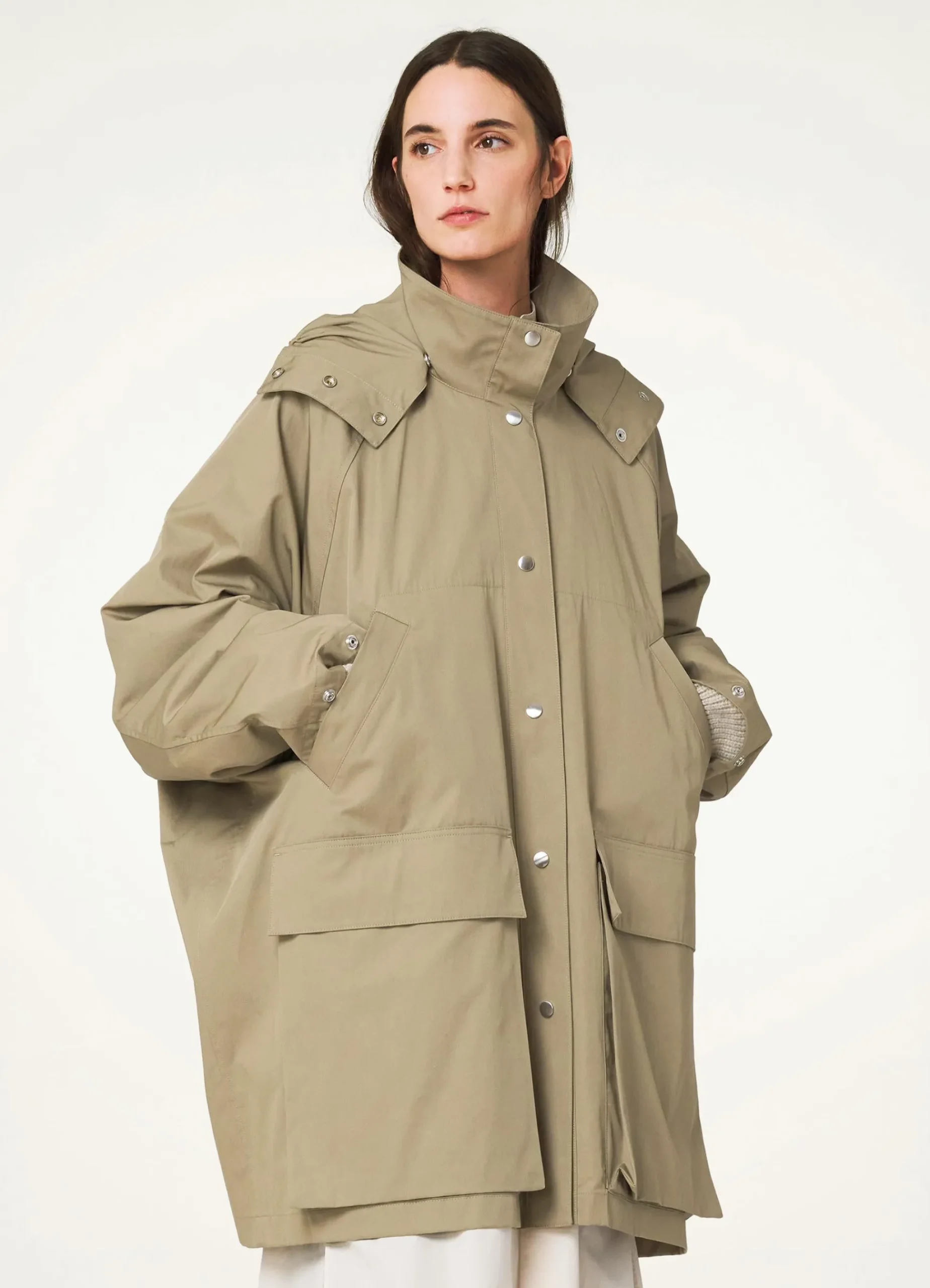 Online IMPERMÉABLE AVEC CAPUCHE AMOVIBLE Femme Manteaux