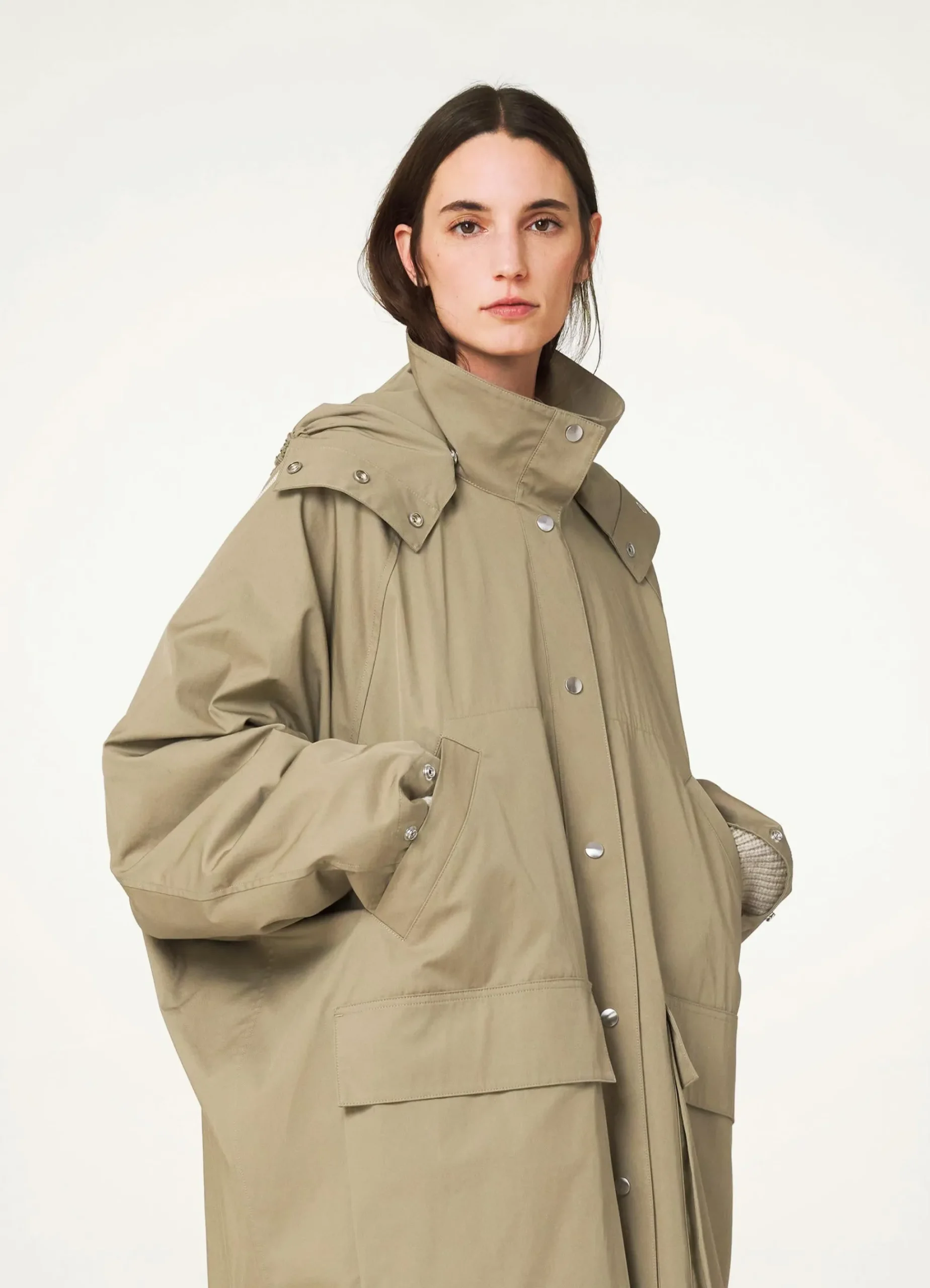 Online IMPERMÉABLE AVEC CAPUCHE AMOVIBLE Femme Manteaux