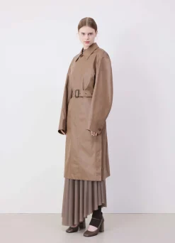 Outlet IMPERMÉABLE CEINTURÉ À FENTES Femme Manteaux