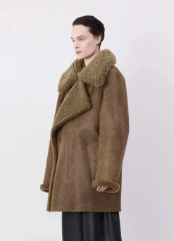 Flash Sale MANTEAU ASYMÉTRIQUE EN SHEARLING Femme Manteaux