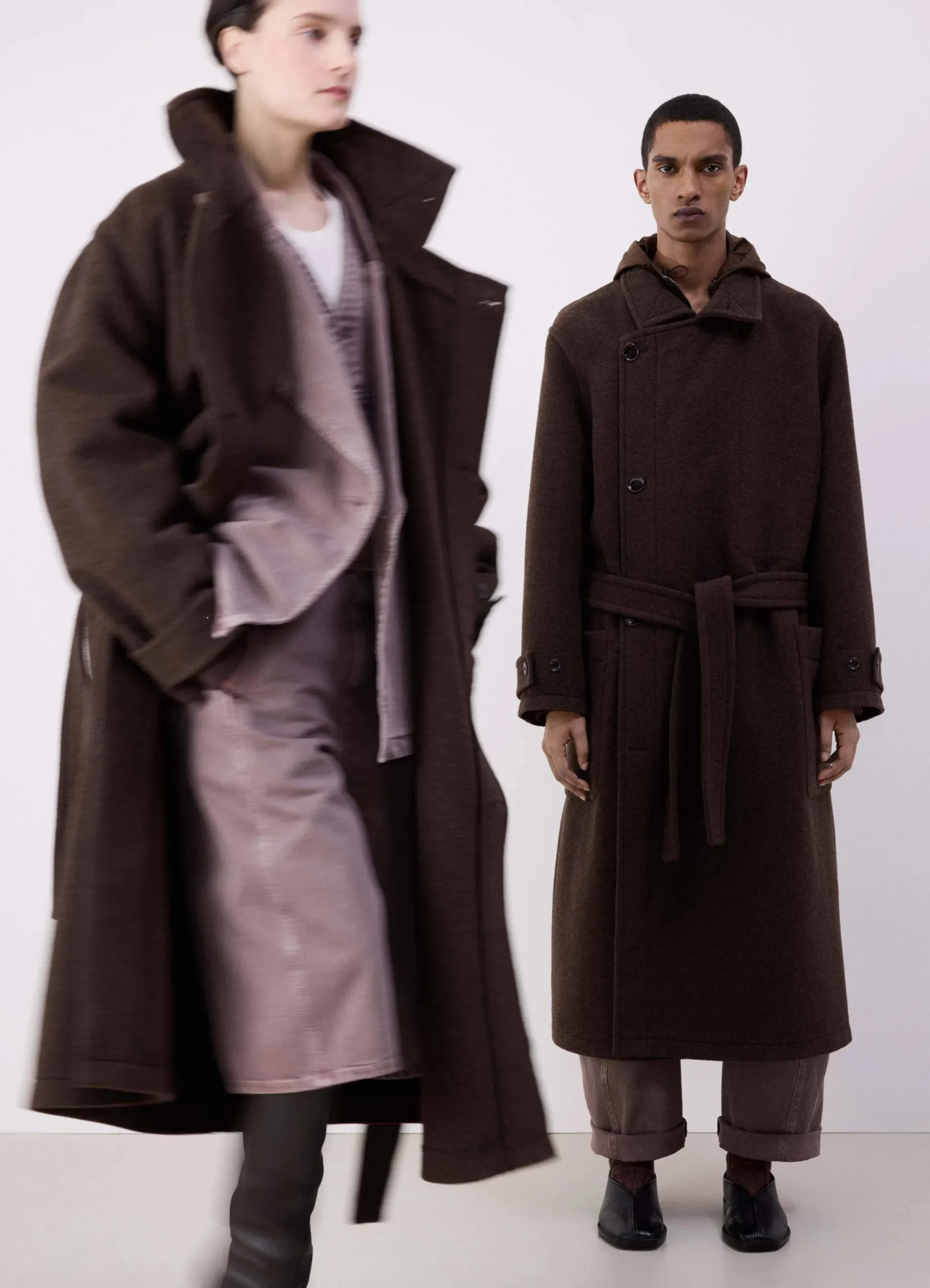 New MANTEAU ENVELOPPANT À SURPIQÛRES CONTRASTÉES Femme Manteaux|Manteaux