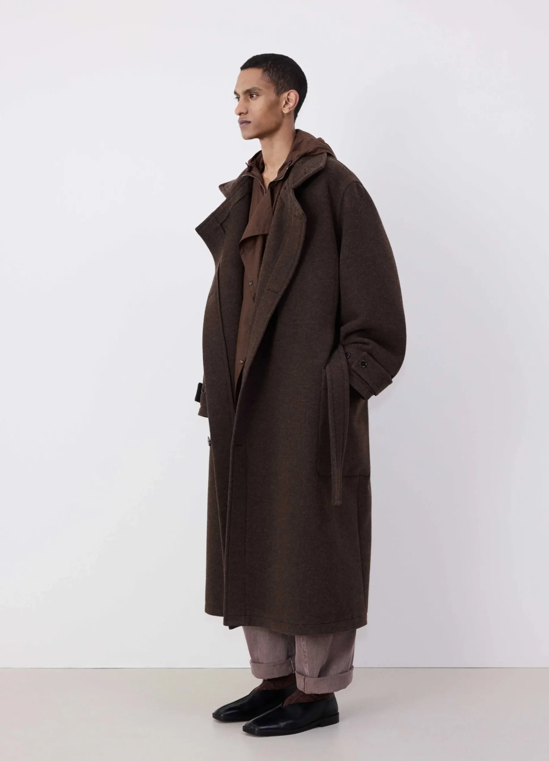 New MANTEAU ENVELOPPANT À SURPIQÛRES CONTRASTÉES Femme Manteaux|Manteaux