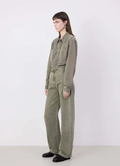 Clearance PANTALON ARRONDI TAILLE HAUTE Femme Denim|Pantalons