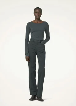 New PANTALON DROIT TAILLE HAUTE Femme Denim|Pantalons