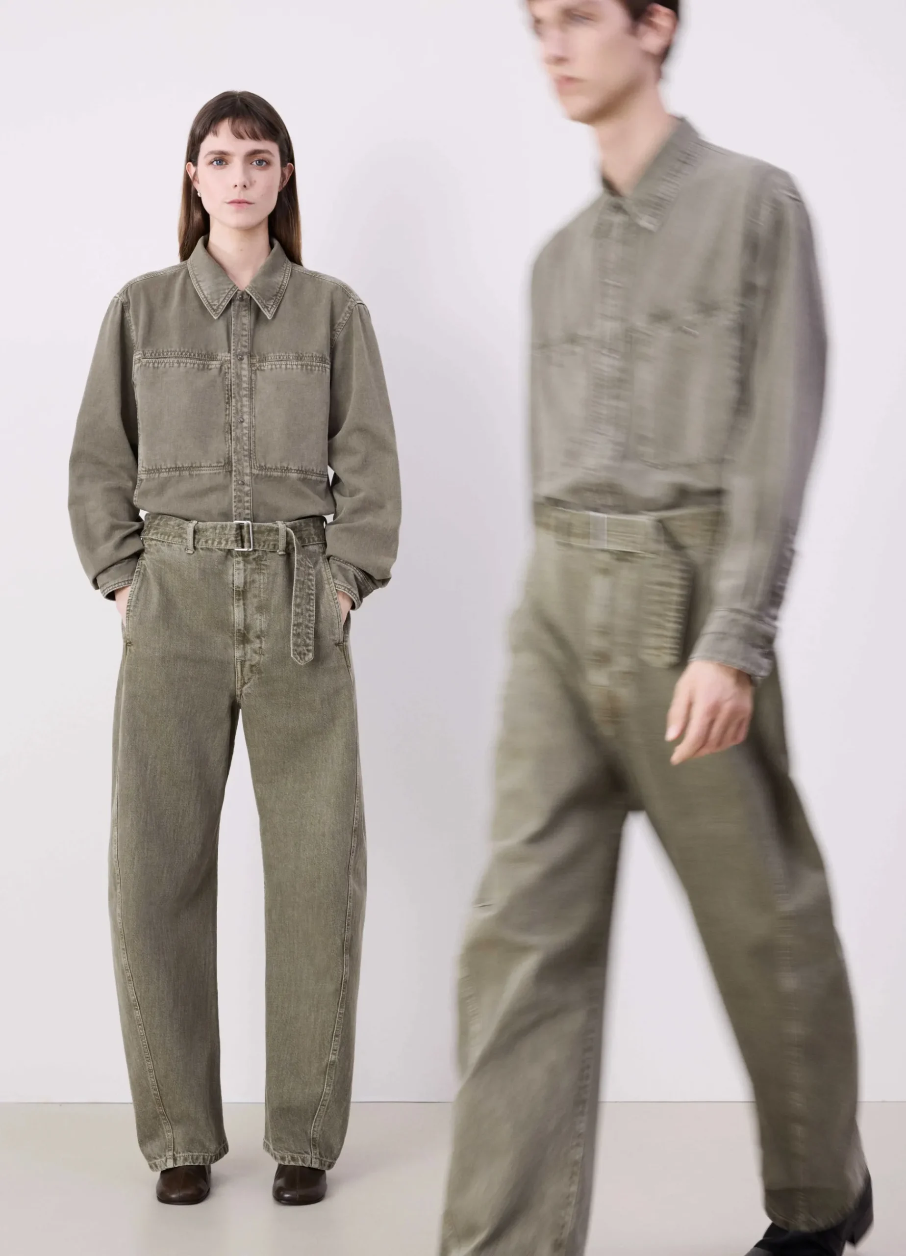 Fashion PANTALON TWISTED CEINTURÉ Femme Denim|Pantalons