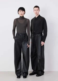 New PANTALON TWISTED CEINTURÉ EN CUIR Femme Pantalons|Pantalons