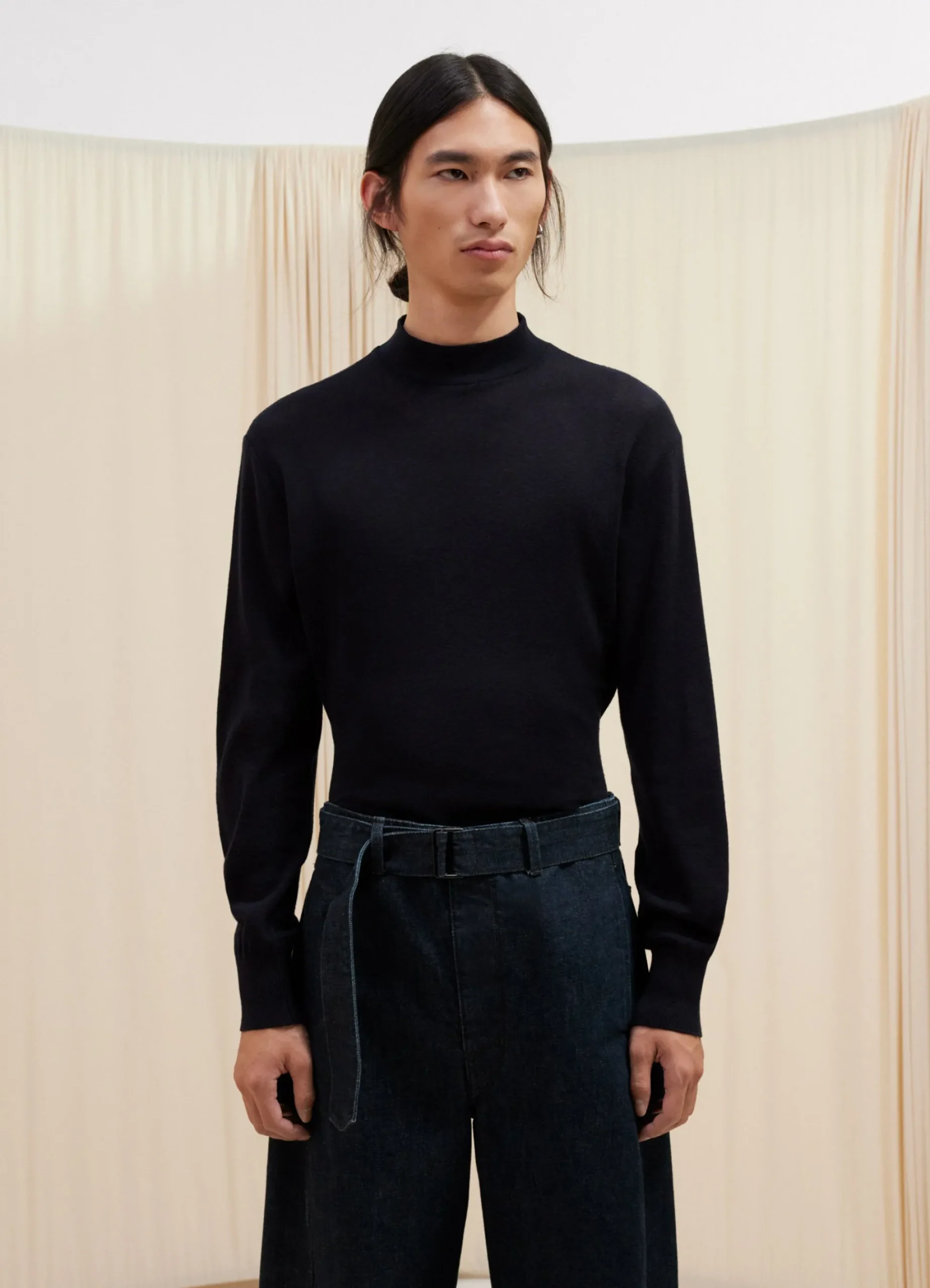 Clearance PULL À COL ROULÉ SANS COUTURE Homme Maille|Hauts