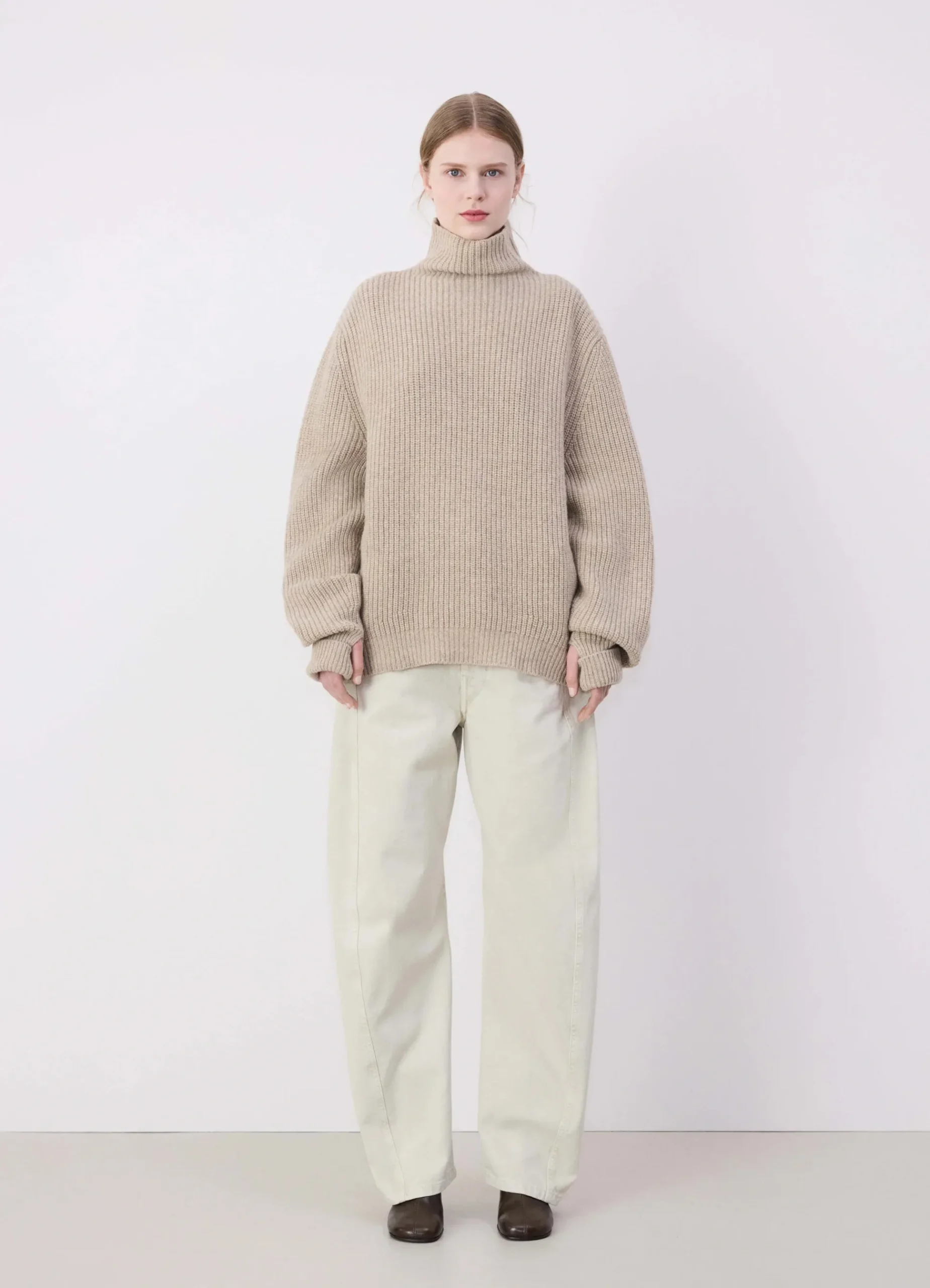 Hot PULL-OVER À COL MONTANT Femme Maille|Maille