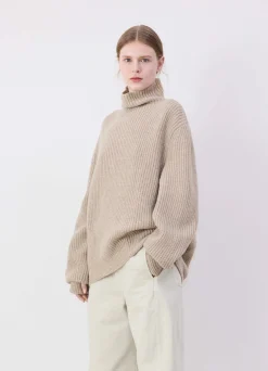 Hot PULL-OVER À COL MONTANT Femme Maille|Maille