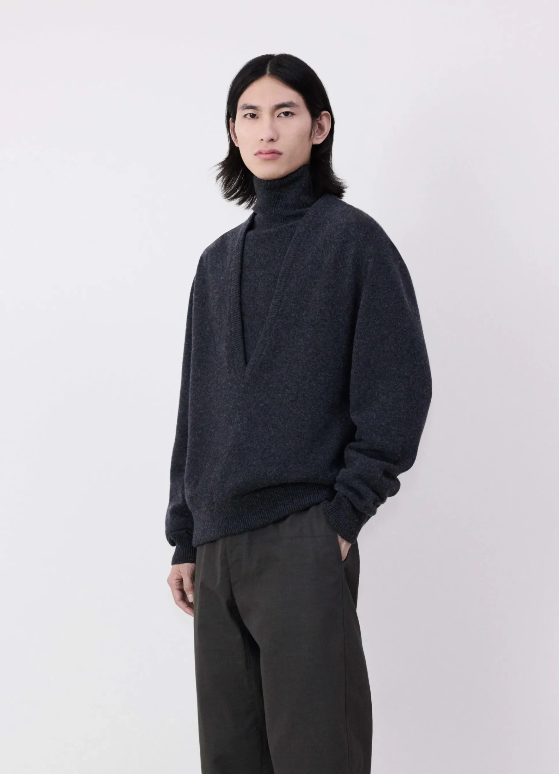 Outlet PULL-OVER À COL V PROFOND Homme Maille