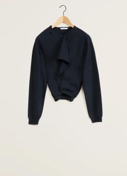 New PULL-OVER CARDIGAN EN TROMPE L'OEIL Femme Maille|Hauts