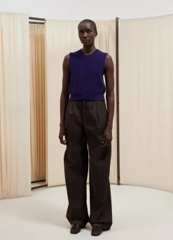 New PULL-OVER COURT SANS MANCHES Femme Maille|Hauts