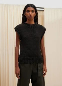 Online PULL-OVER SANS MANCHES CHUNKY Femme Maille|Hauts