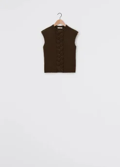 Best Sale PULL-OVER SANS MANCHES TORSADÉ Femme Maille