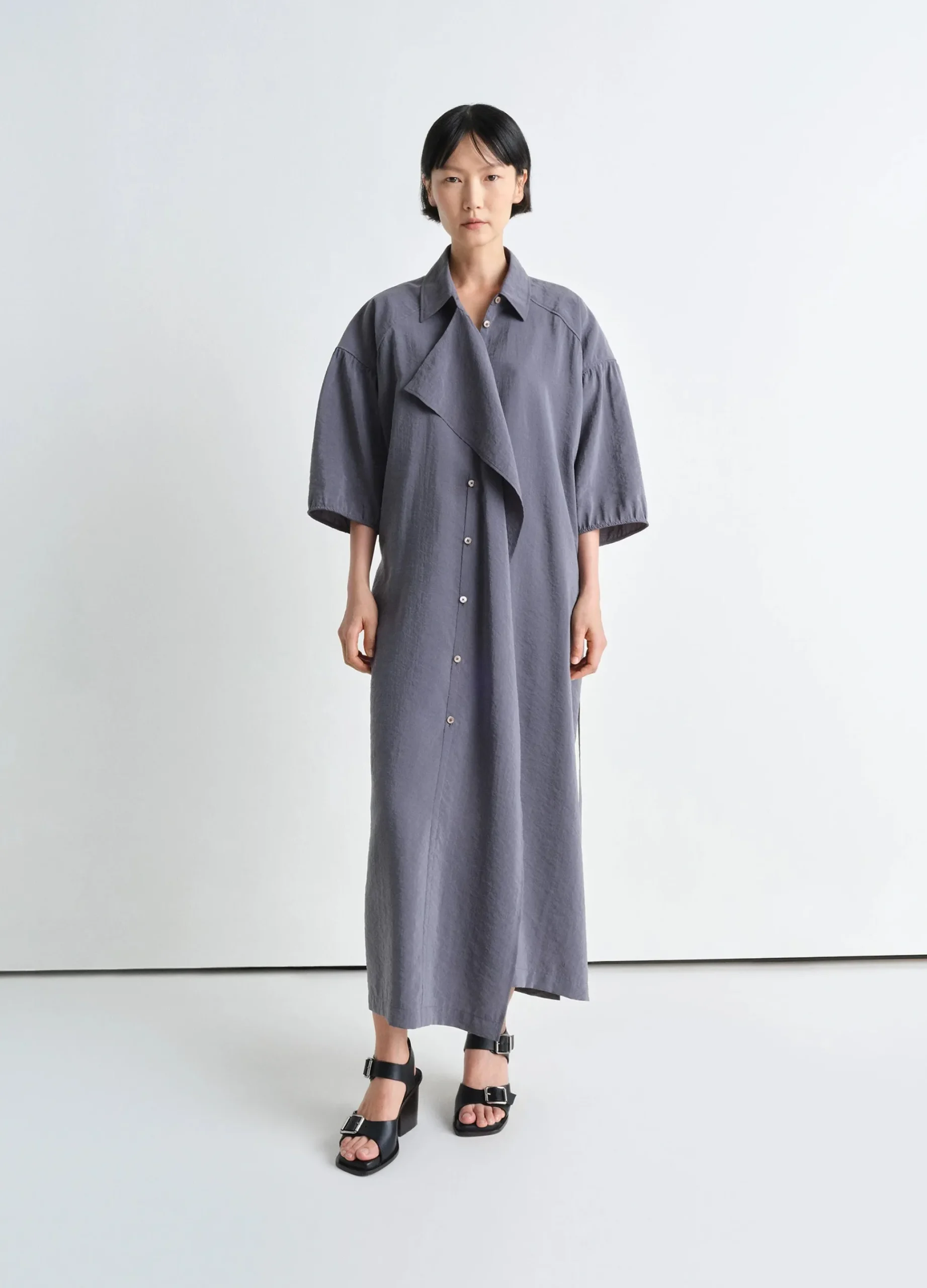 New ROBE CHEMISE ASYMÉTRIQUE Femme Robes
