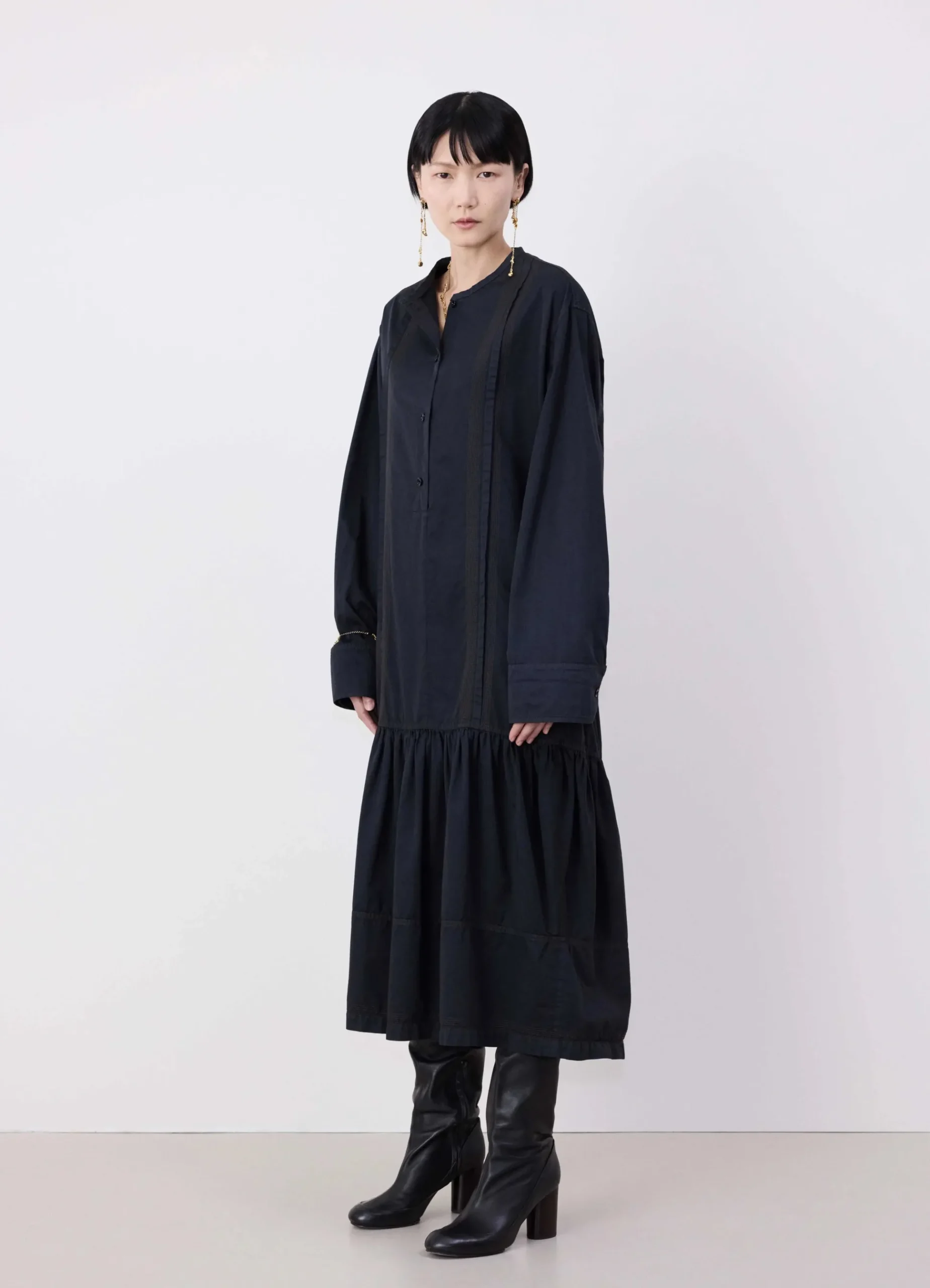 Cheap ROBE FRONCÉE À SURPIQÛRES Femme Robes