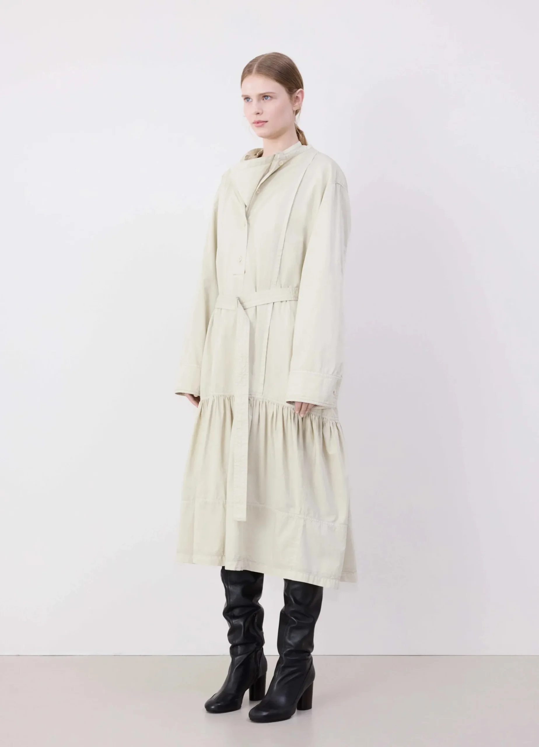 Hot ROBE FRONCÉE À SURPIQÛRES Femme Robes