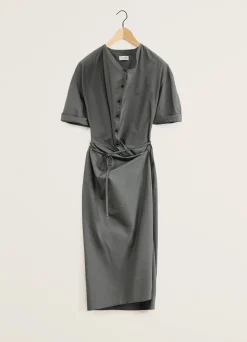 Outlet ROBE PORTEFEUILLE À MANCHES COURTES Femme Robes