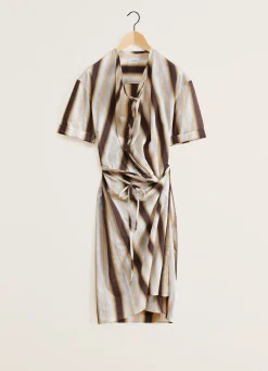 New ROBE PORTEFEUILLE À MANCHES COURTES Femme Robes