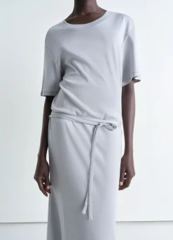 Best ROBE T-SHIRT CÔTELÉE ET CEINTURÉE Femme Robes