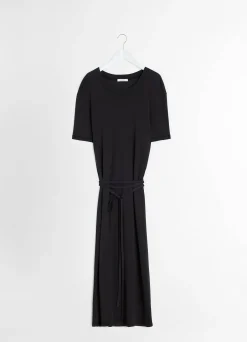 Outlet ROBE T-SHIRT CÔTELÉE ET CEINTURÉE Femme Robes