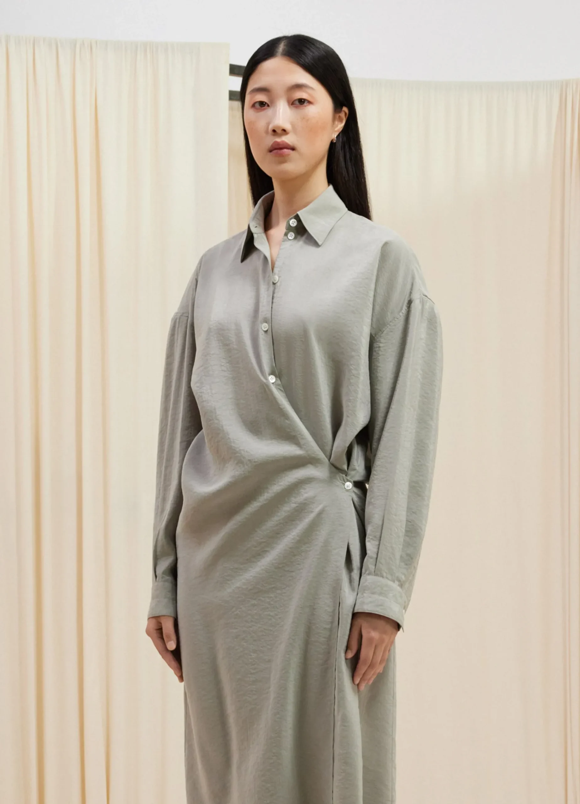 Cheap ROBE TWISTED À COL DROIT Femme Robes