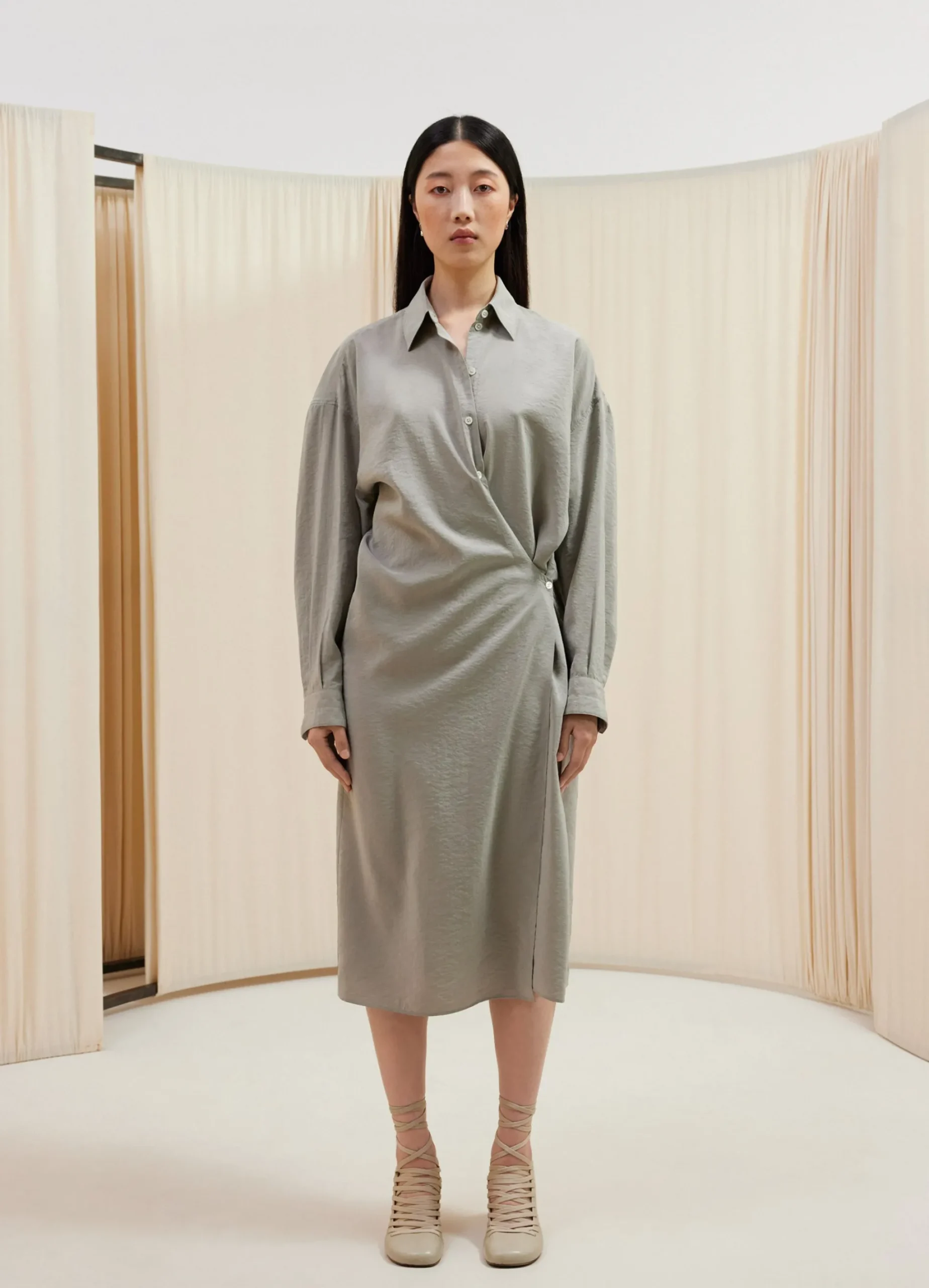 Cheap ROBE TWISTED À COL DROIT Femme Robes