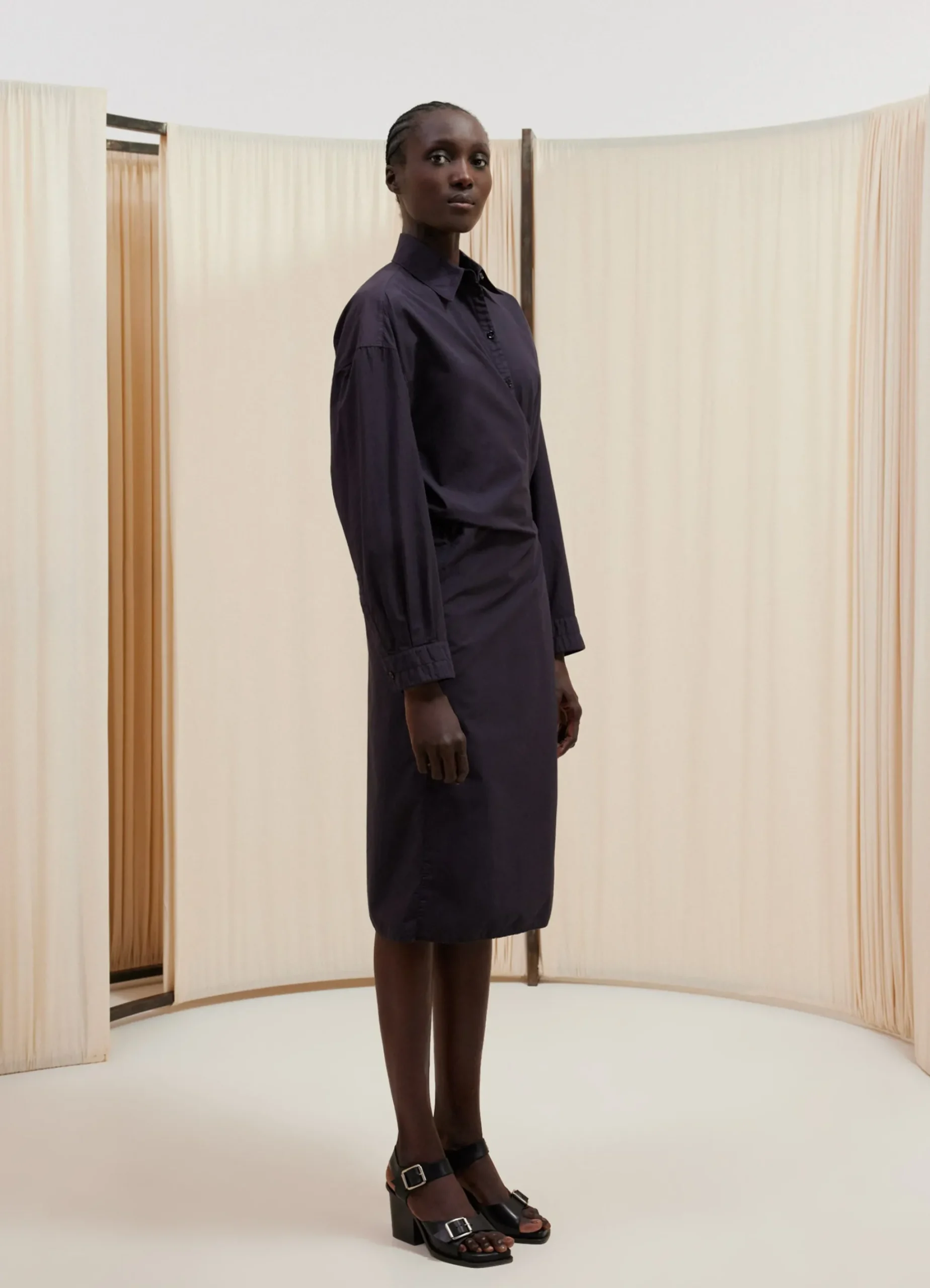 Online ROBE TWISTED À COL DROIT Femme Robes