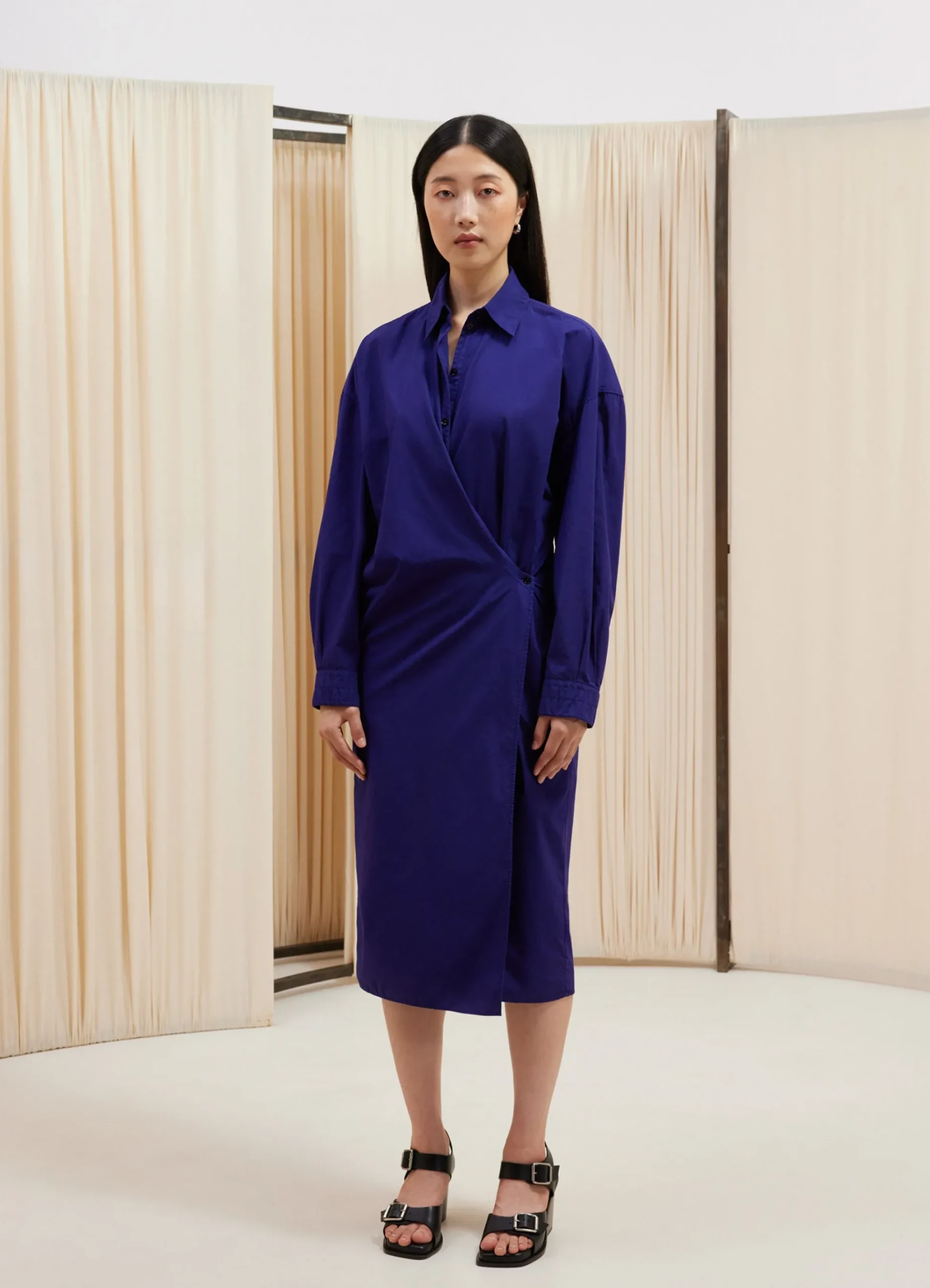 Fashion ROBE TWISTED À COL DROIT Femme Robes