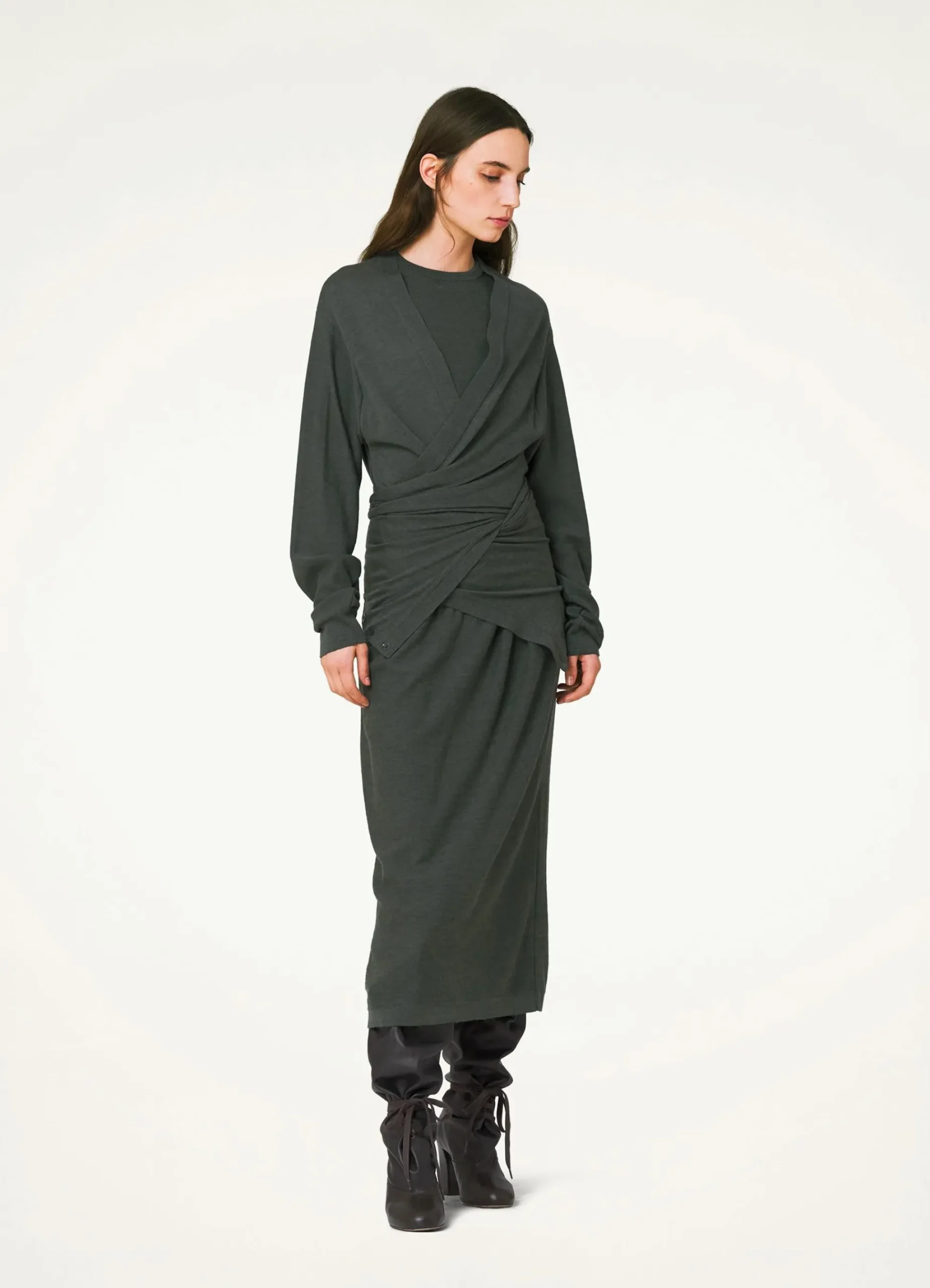 Cheap ROBE TWISTED EN TROMPE L'ŒIL Femme Robes
