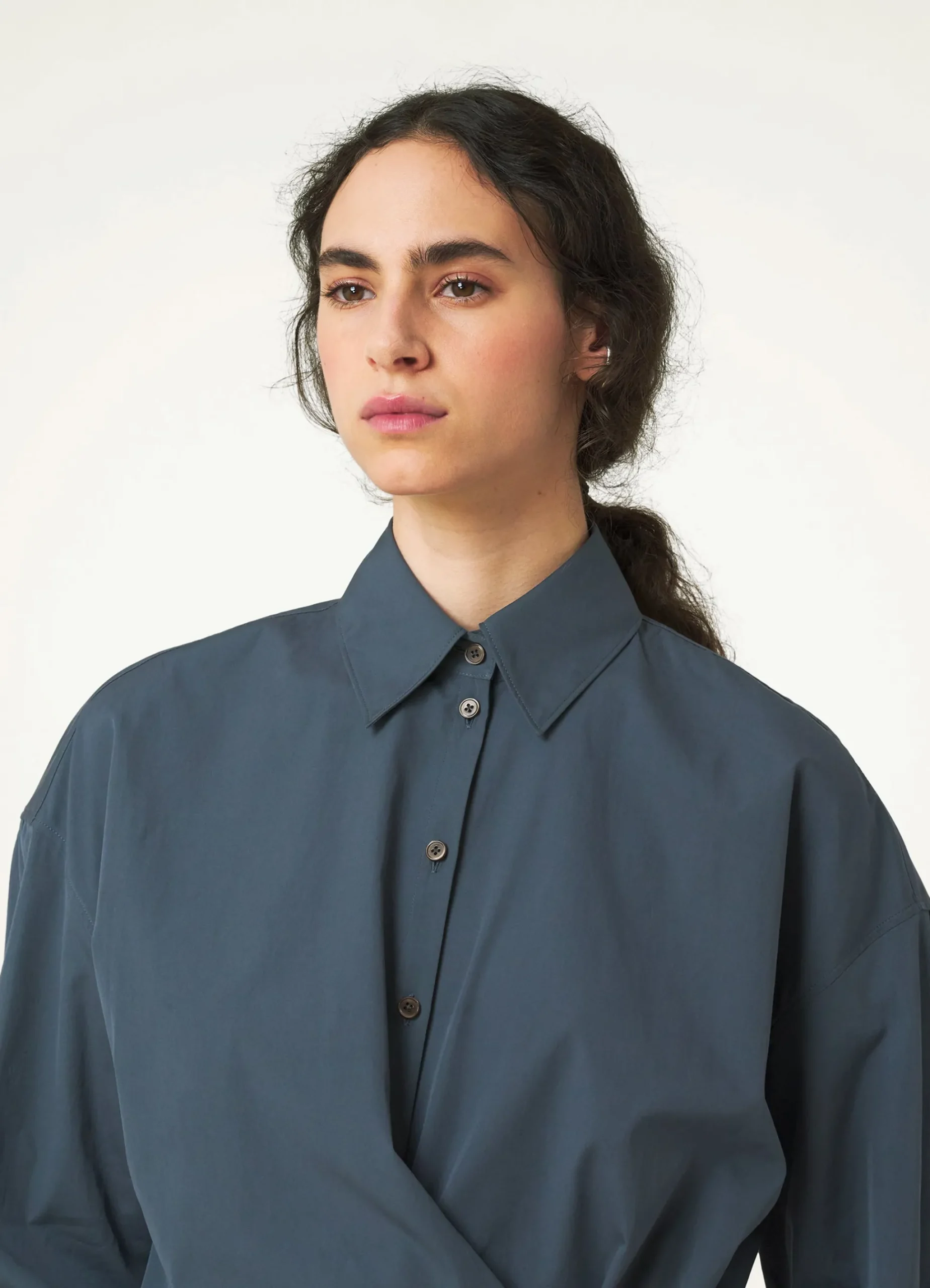 Cheap STRAIGHT COLLAR TWISTED SHIRT Femme Chemises