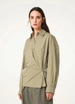 Discount STRAIGHT COLLAR TWISTED SHIRT Femme Chemises