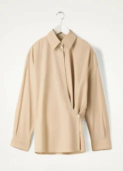 Cheap STRAIGHT COLLAR TWISTED SHIRT Femme Chemises