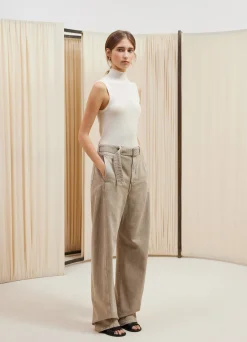 Best TOP À COL MONTANT SANS MANCHES ET SANS COUTURES Femme Hauts|Maille