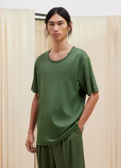 Outlet T-SHIRT CÔTELÉ À COL U Homme Hauts